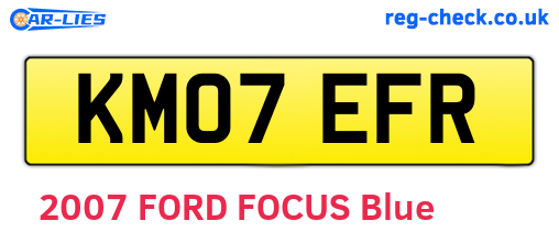 KM07EFR are the vehicle registration plates.