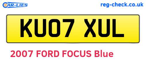 KU07XUL are the vehicle registration plates.