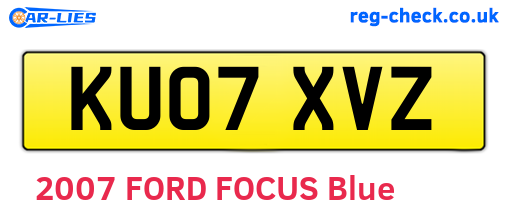 KU07XVZ are the vehicle registration plates.