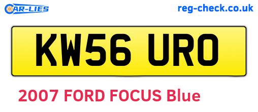 KW56URO are the vehicle registration plates.