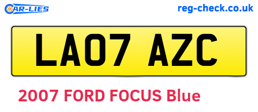 LA07AZC are the vehicle registration plates.