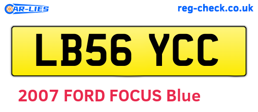 LB56YCC are the vehicle registration plates.
