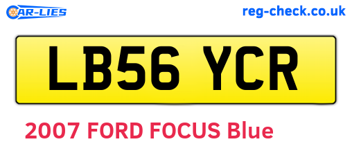 LB56YCR are the vehicle registration plates.