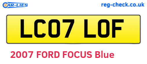 LC07LOF are the vehicle registration plates.