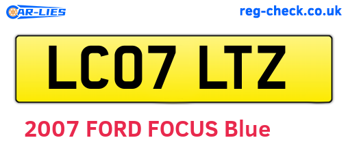 LC07LTZ are the vehicle registration plates.