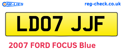 LD07JJF are the vehicle registration plates.