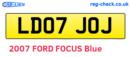 LD07JOJ are the vehicle registration plates.