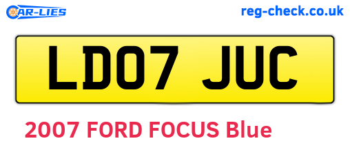 LD07JUC are the vehicle registration plates.