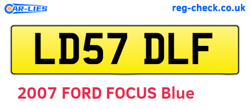 LD57DLF are the vehicle registration plates.