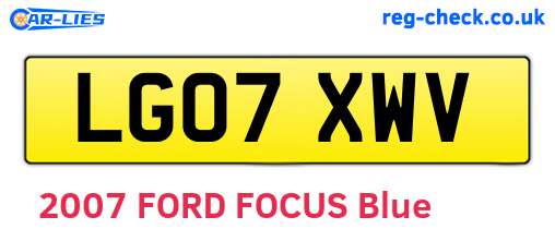 LG07XWV are the vehicle registration plates.