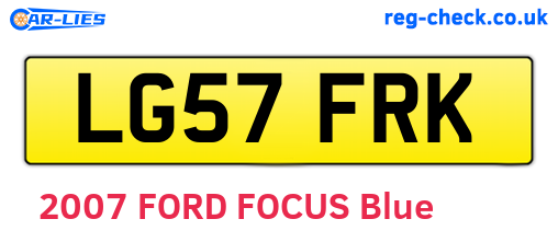 LG57FRK are the vehicle registration plates.