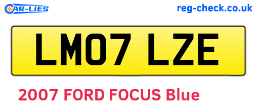 LM07LZE are the vehicle registration plates.