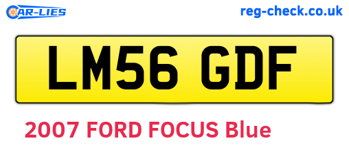 LM56GDF are the vehicle registration plates.