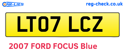 LT07LCZ are the vehicle registration plates.