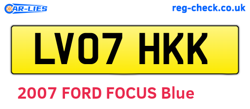 LV07HKK are the vehicle registration plates.