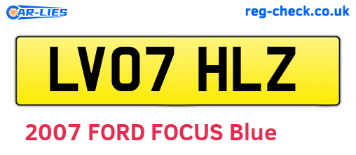 LV07HLZ are the vehicle registration plates.