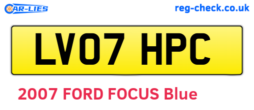 LV07HPC are the vehicle registration plates.