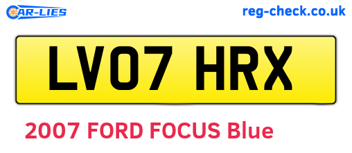 LV07HRX are the vehicle registration plates.