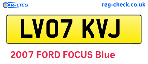 LV07KVJ are the vehicle registration plates.