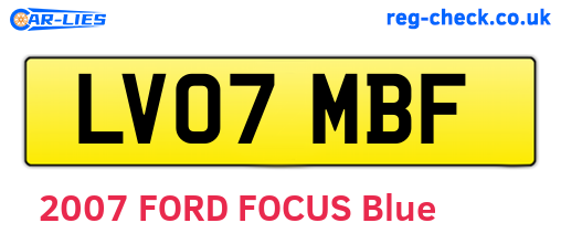 LV07MBF are the vehicle registration plates.