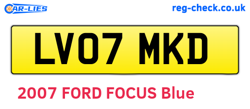 LV07MKD are the vehicle registration plates.