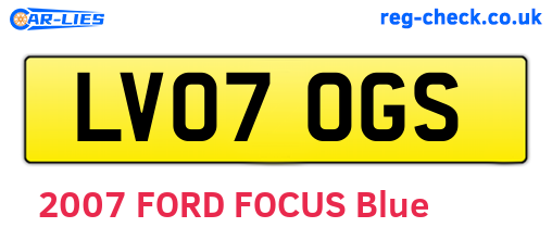 LV07OGS are the vehicle registration plates.