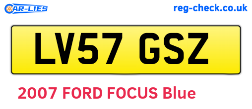 LV57GSZ are the vehicle registration plates.