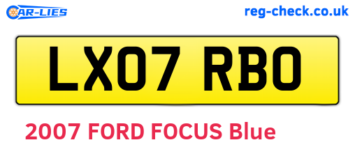 LX07RBO are the vehicle registration plates.