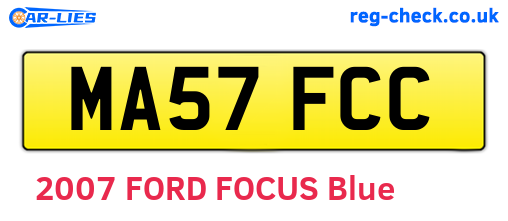 MA57FCC are the vehicle registration plates.
