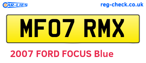 MF07RMX are the vehicle registration plates.