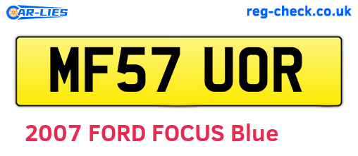 MF57UOR are the vehicle registration plates.