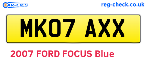 MK07AXX are the vehicle registration plates.
