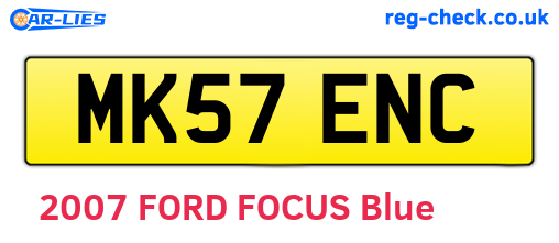 MK57ENC are the vehicle registration plates.