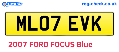 ML07EVK are the vehicle registration plates.