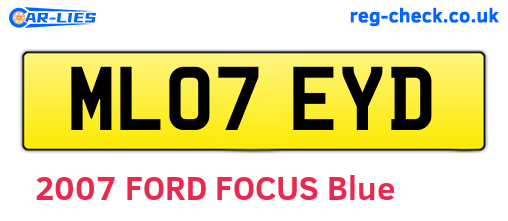 ML07EYD are the vehicle registration plates.