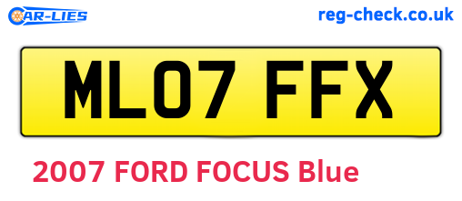 ML07FFX are the vehicle registration plates.