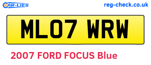 ML07WRW are the vehicle registration plates.