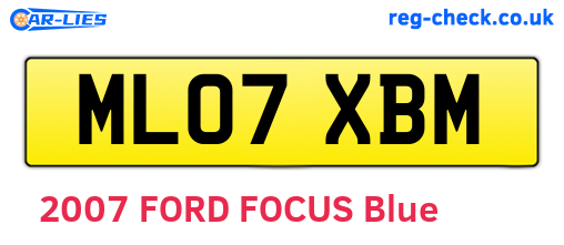 ML07XBM are the vehicle registration plates.
