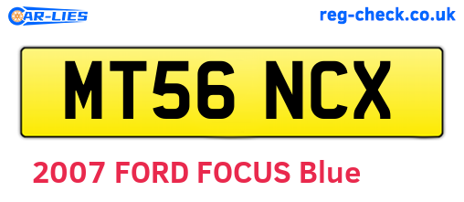 MT56NCX are the vehicle registration plates.