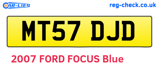 MT57DJD are the vehicle registration plates.