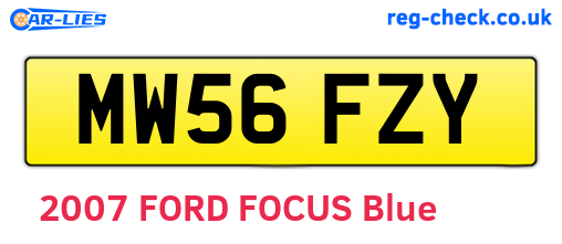 MW56FZY are the vehicle registration plates.