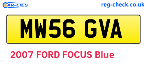 MW56GVA are the vehicle registration plates.