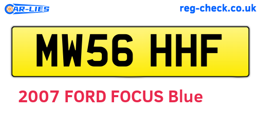 MW56HHF are the vehicle registration plates.
