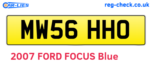 MW56HHO are the vehicle registration plates.