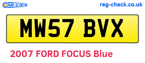 MW57BVX are the vehicle registration plates.