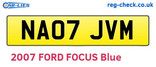 NA07JVM are the vehicle registration plates.