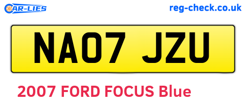 NA07JZU are the vehicle registration plates.