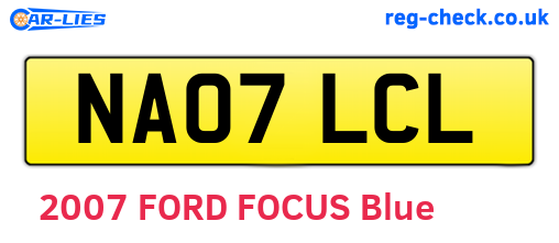 NA07LCL are the vehicle registration plates.
