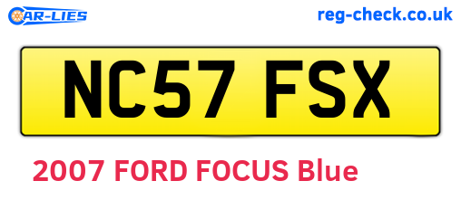 NC57FSX are the vehicle registration plates.