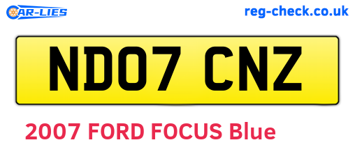 ND07CNZ are the vehicle registration plates.